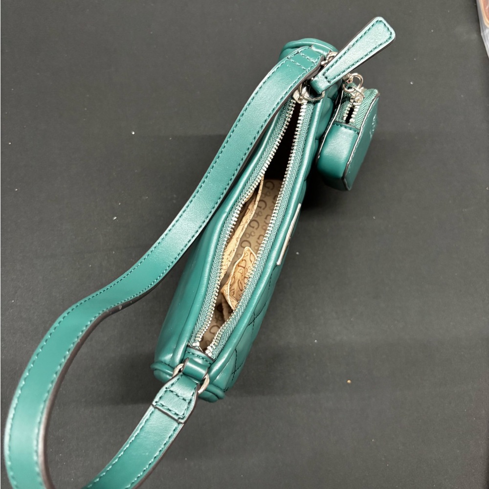 Guess Dark Green Quilted Shoulder Bag - Picture 2 of 2